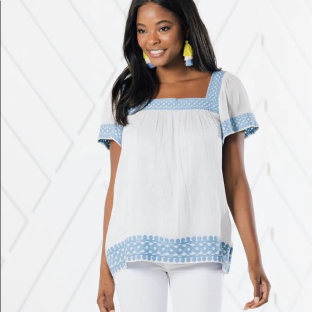 STS silver and light blue blouse top NEW WITH TAGS - GREAT DEAL